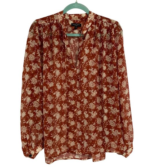 Rag & Bone‎ Carly Floral Tie Blouse Size S - Picture 1 of 8